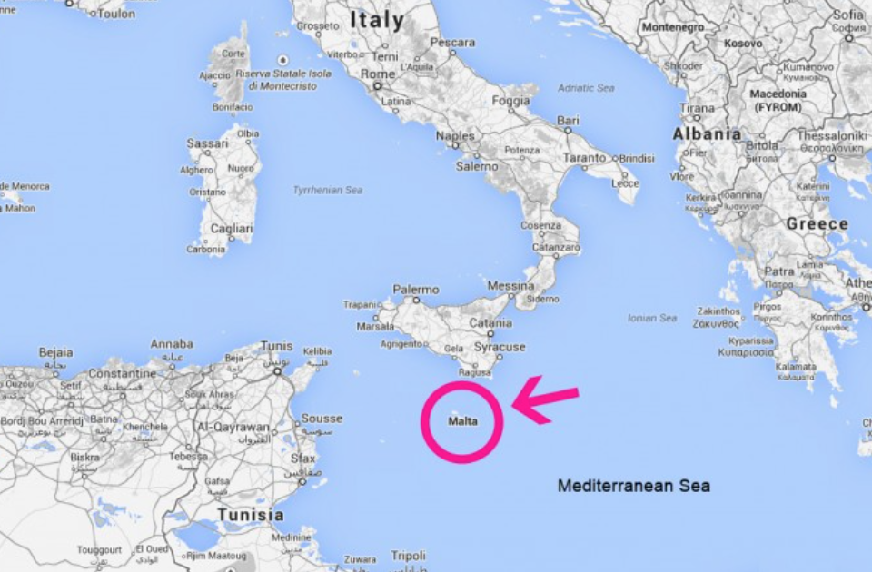Где находится ост. Мальтийский орден на карте Италии.